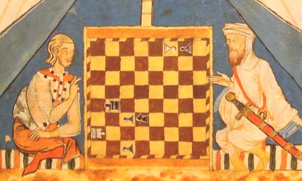 Hrišćanin i Musliman igraju šah iz rukopisa iz 13. vijeka pod nazivom Libro de los Juegos (Knjiga igara)